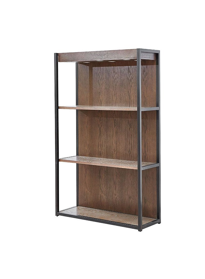 DANUBE HOME Aero 3 Tier Bookcase/Display Cabinet With Led Modern Design Organiser Cupboard Multifunctional Display Rack Bookcase For Home Office L 110x40x180 cm  Dark Oak/Black  - Image 3