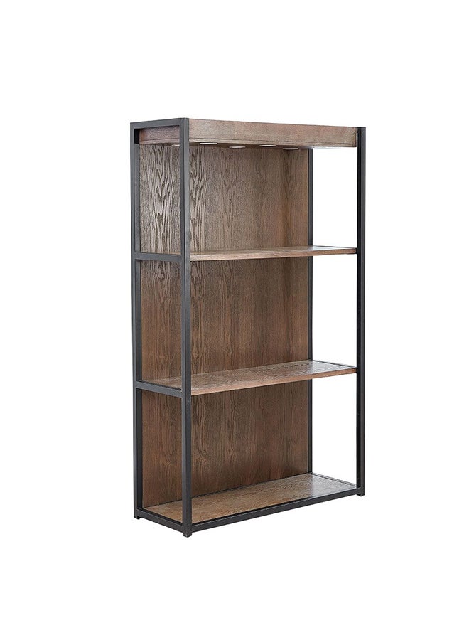 DANUBE HOME Aero 3 Tier Bookcase/Display Cabinet With Led Modern Design Organiser Cupboard Multifunctional Display Rack Bookcase For Home Office L 110x40x180 cm  Dark Oak/Black  - Image 4