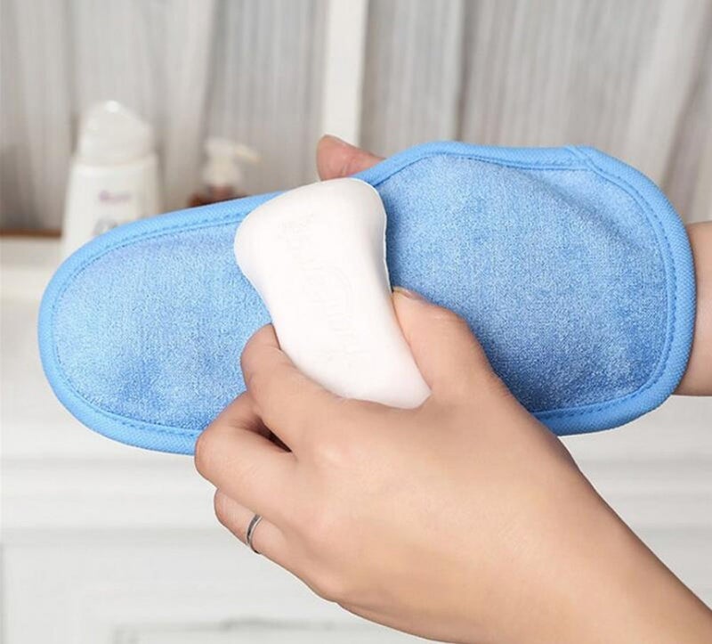 SYBL 3PCS Bathing Mittens Shower Soft Skin Care Face Body Wash Massage Spa Mitt for Adult and Kids(Color Random) - Image 4
