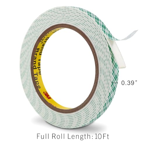 Bulina 3M Double Sided Foam Tape 0.39" x 10Ft Peel and Stick Foam Tape Mounting Tape Double Coated Urethane Strong Adhesion Polyurethane Tape for Crafts Interior DIY Card Indoor Outdoor, White - Image 3