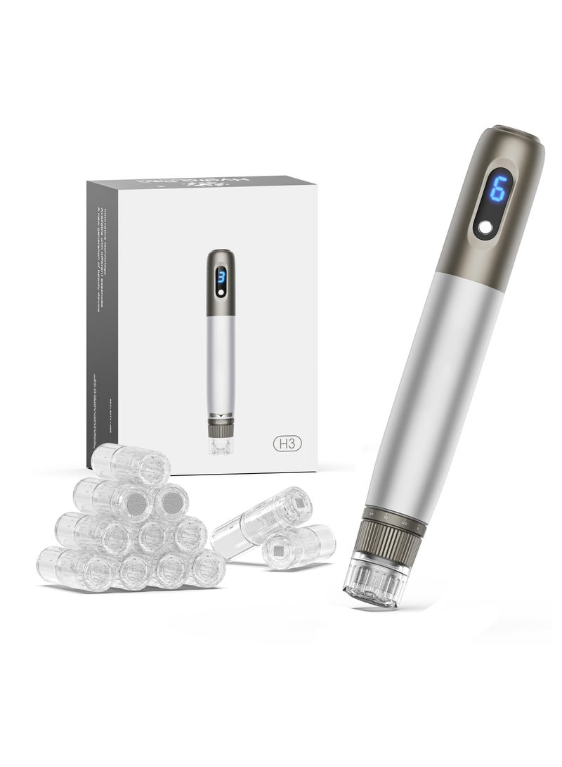 KASTWAVE Microneedling Pen, Professional Automatic Serum Wireless Microneedling With 12 Pins Cartridges, Skinpen, Auto Pen, Microneedle Pen For Face And Body - Image 1