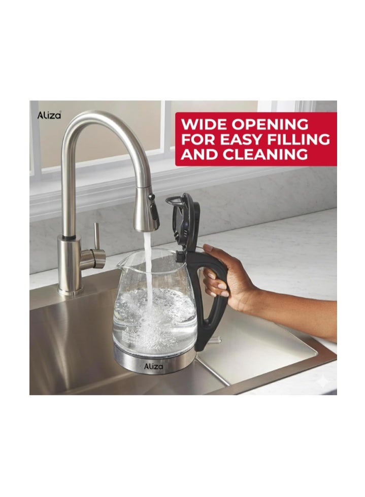 Aliza Electric Kettle 1.7 L - Rapid Boil & Quite Glass Kettle with 2000W Power - LED Indicator, Auto Shut Off & Boil-Dry Protection By AlizaElectric Kettle 1.7 L - Rapid Boil & Quite Glass Kettle with 2000W Power - LED Indicator, Auto Shut Off & Boil-Dry Protection By Aliza - Image 4
