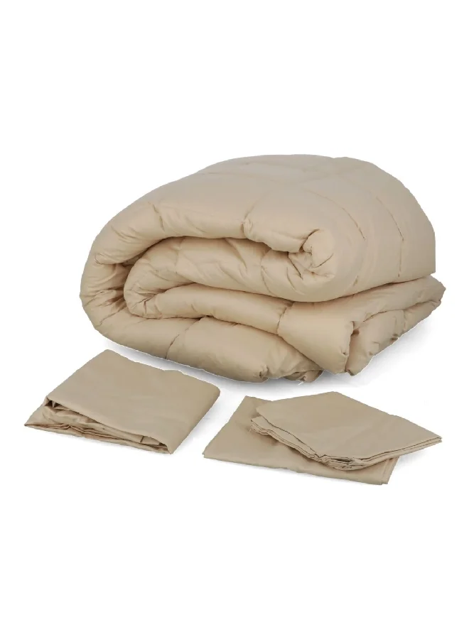 Cannon 4-Piece Ultra Soft Dyed Cotton Twin Comforter Set Beige  40 x 25 x 50 cm CNON CT4PCCTTNPL