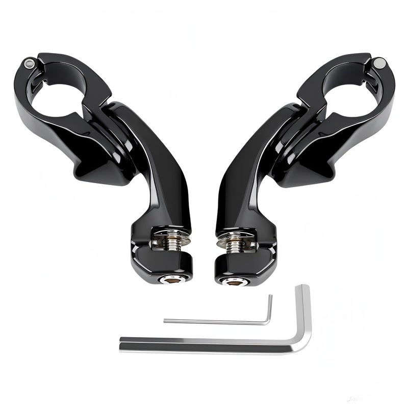 1-1/4" 32mm 1.25" Short Angled Adjustable Highway Peg Mount Kit Compatible with Harley Road King/Street Glide/Fat Boy/Iron 883