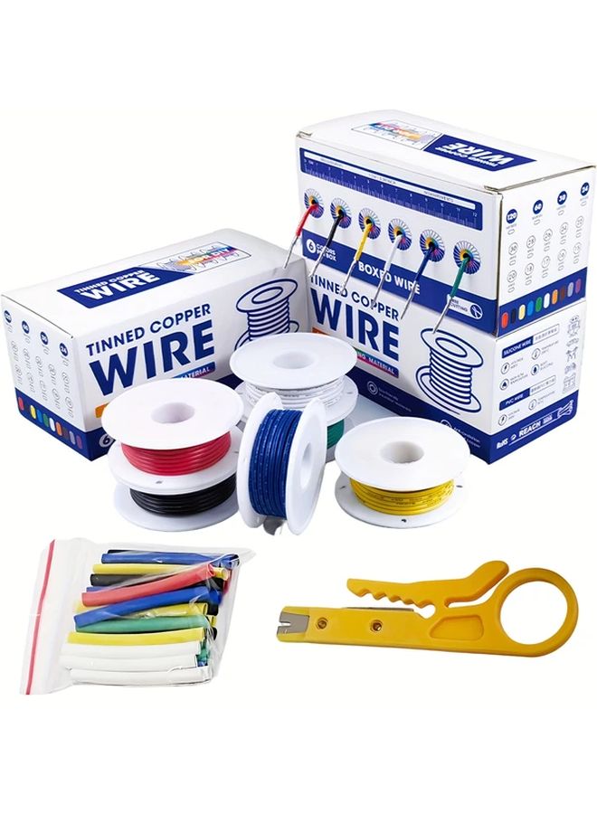 22 AWG Flexible PVC Wire 6 Colors Tin Coated Copper Insulated Electrical 393 7 Inch - Image 2