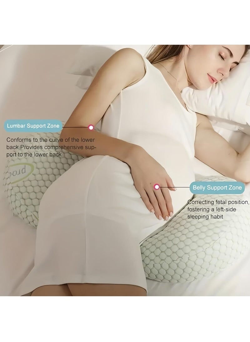 RATSAW Pregnancy Pillows for Sleeping Adjustable Maternity Pillow Full Body Pillow with Washable Cover Support Pillow for Pregnant Women Green - Image 3