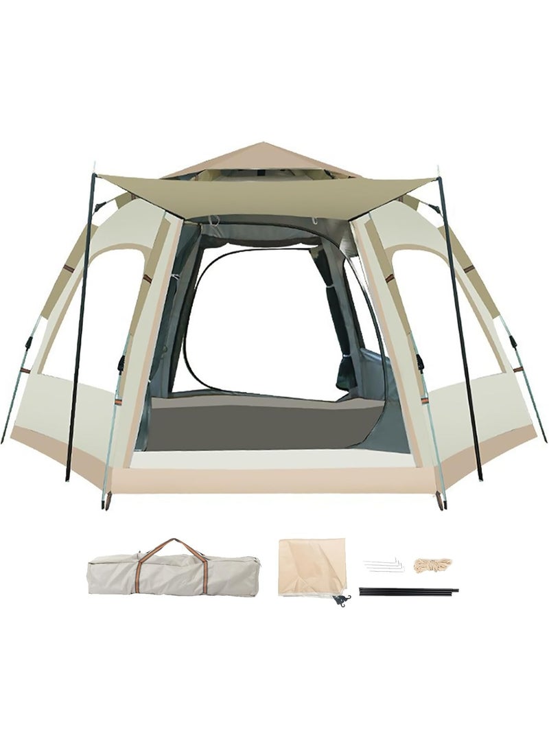 DubaiGallery Heavy-Duty Automatic Open Camping Tent for 4-8 Person with Rainfly, Sunshade Awning, Insect-Proof Mesh Windows & Rugged Support Poles – Quick Setup Outdoor Shelter for Hiking, Backpacking, Desert Camping, Fishing & Picnic Activities - Image 1