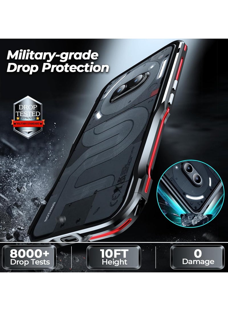 حافظة متوافقة مع Nothing Phone 2A، بإطار معدني، حافظة رقيقة جداً مقاومة للصدمات من البولي كربونات الصلب، حافظة حماية كاملة للجسم لهاتف Nothing Phone 2A. - Image 3