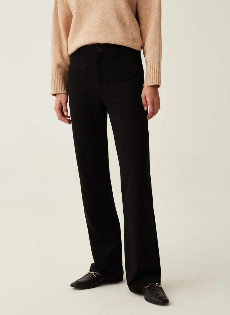 او في اس Flare-fit trousers with pockets