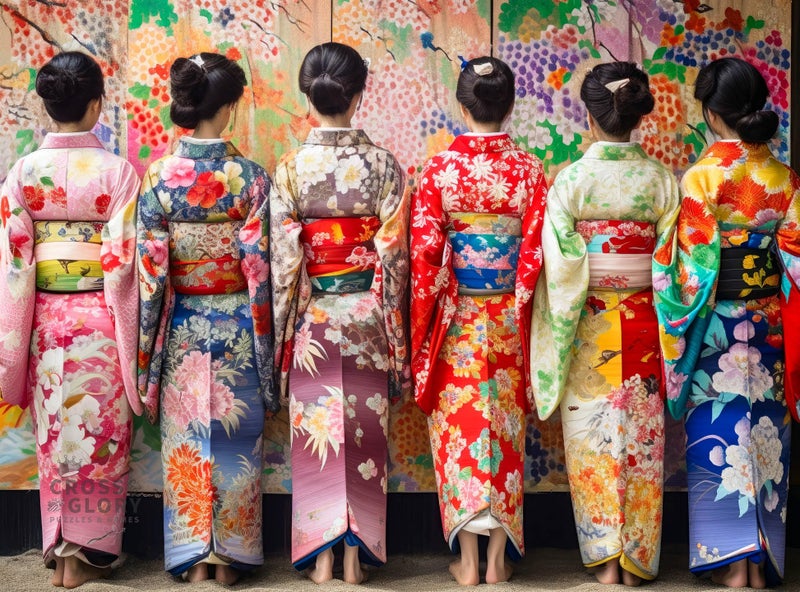 Cross & Glory - Elegant Kimono Beauties - 1000 Piece Artistic Jigsaw Puzzle for Adults | Vibrant Colors | Cultural Art | Premium Quality | Brain Exercise and Home Decor - Image 1