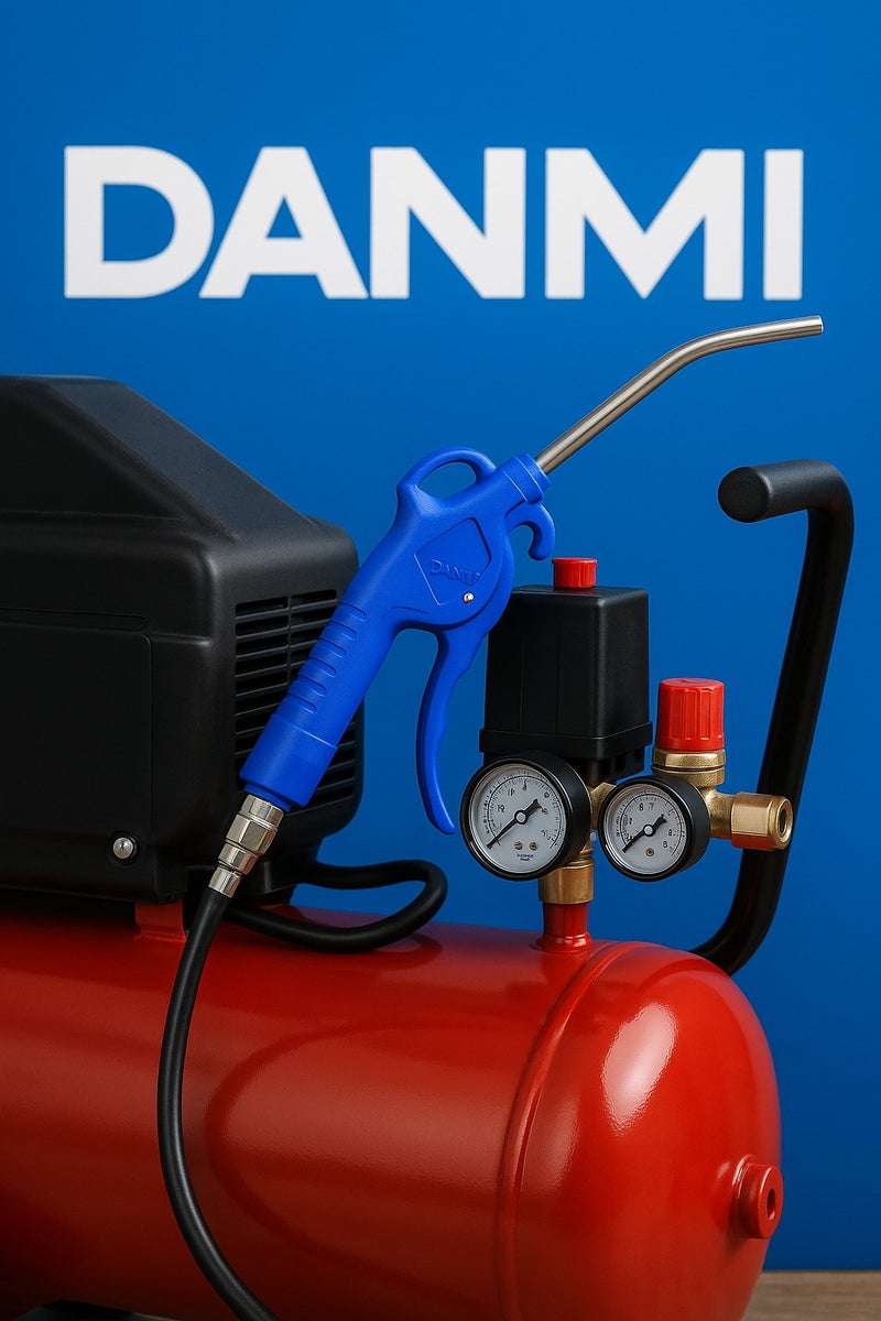 DANMI Air Blowing Dust Gun – 2 Pieces (Gun + Bent Metal Nozzle) with Metal Coupler – Blue – ART:800102 - Image 2