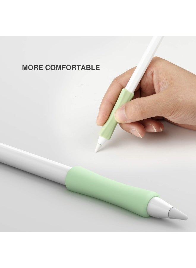 هيان 3 حزمة القلم قبضات حالة غطاء السيليكون حامل الأكمام متوافق مع Apple Pencil (USB-C) و Apple Pencil (الجيل الثاني) ، iPad Pro 11 12.9 بوصة 2018 (أبيض، رمادي، أخضر) - Image 2