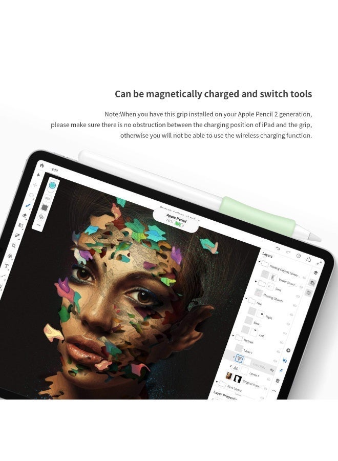 هيان 3 حزمة القلم قبضات حالة غطاء السيليكون حامل الأكمام متوافق مع Apple Pencil (USB-C) و Apple Pencil (الجيل الثاني) ، iPad Pro 11 12.9 بوصة 2018 (أبيض، رمادي، أخضر) - Image 5