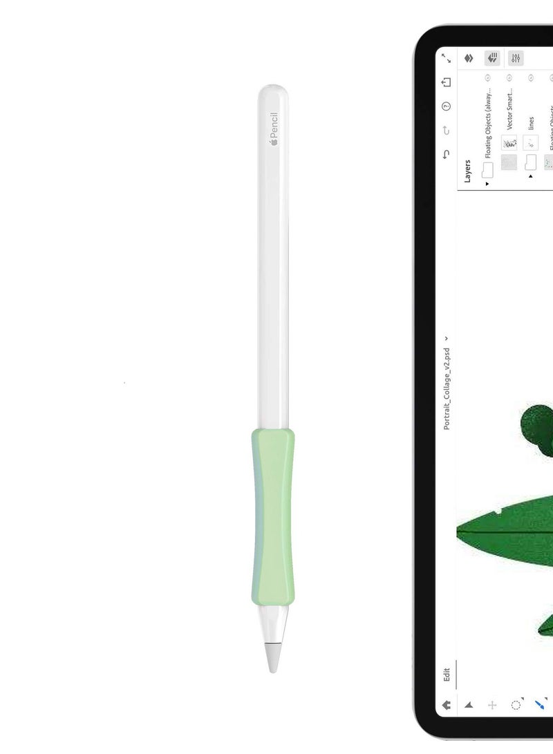 هيان 3 حزمة القلم قبضات حالة غطاء السيليكون حامل الأكمام متوافق مع Apple Pencil (USB-C) و Apple Pencil (الجيل الثاني) ، iPad Pro 11 12.9 بوصة 2018 (أبيض، رمادي، أخضر) - Image 3
