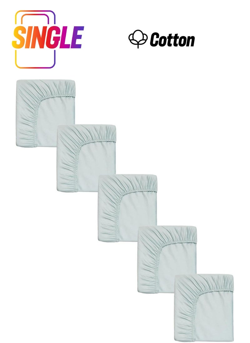 Cotenconcept 5 Pieces Cotton and Elastic 60 x 120 + 15 cm Combed Cotton Baby Sheet  - Image 1