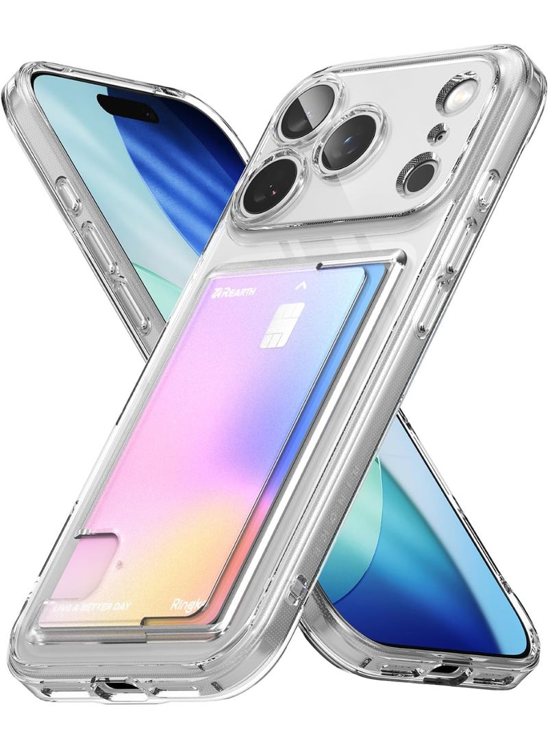 Fusion Card for iPhone 17 Pro Wallet Case [Built-In Card Slot] [Full Coverage Camera Protection] Slim Transparent Shockproof Bumper Cover with Dual... - Image 1