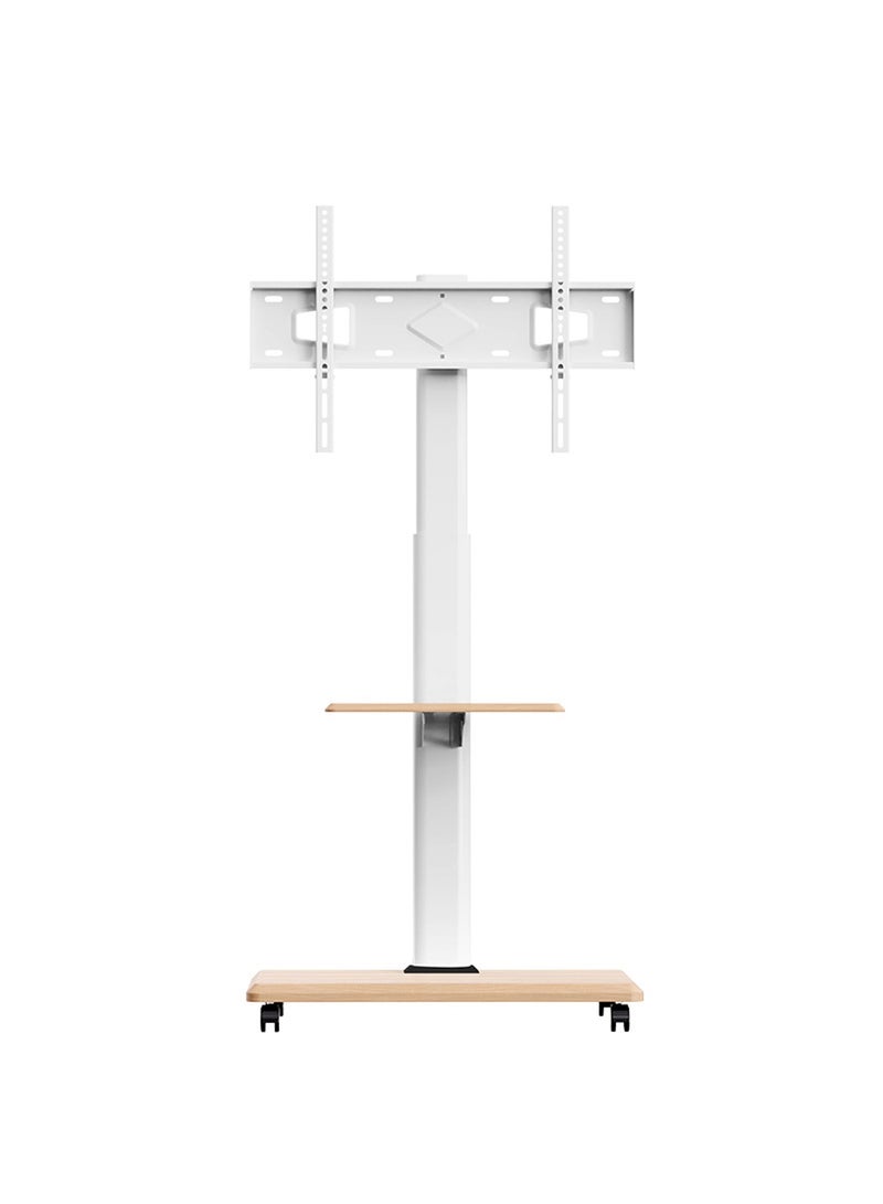 Fh Rolling TV Floor Stand for 26 to 70 inch TVs with 2-Shelf Storage Trays,Portable Mobile Cart with Wheels, with Swivel Mount,Corner Universal Stands for Bedroom, Outdoor - Image 1