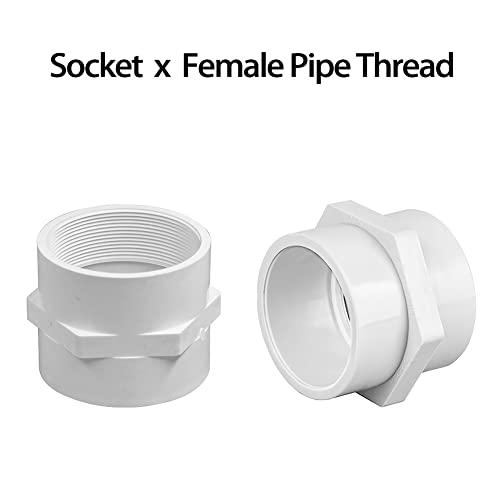 Fitvell 1-1/4" PVC Pipe Fitting Adapter Connector Union Coupling Schedule 40 (Slip Socket x NPT Female Pipe Thread), Pack of 5 - Image 3