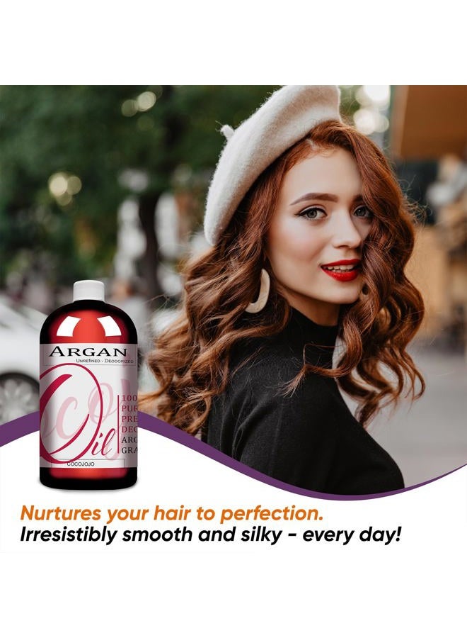 cocojojo Argan Oil -Cold Pressed 16 oz Pure Natural Extra Virgin Unrefined Argan Moroccan Marrakesh Oil Moisturizer Hair Face Lips Body Scalp Skin Hair - Image 4