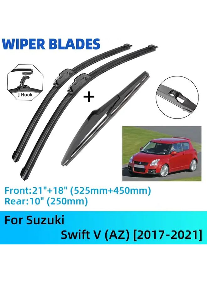 Suzuki Swift Windshield Wiper Set Front and Rear 3PCS Kit for Hatchback MK2 2005 2017 - Image 2