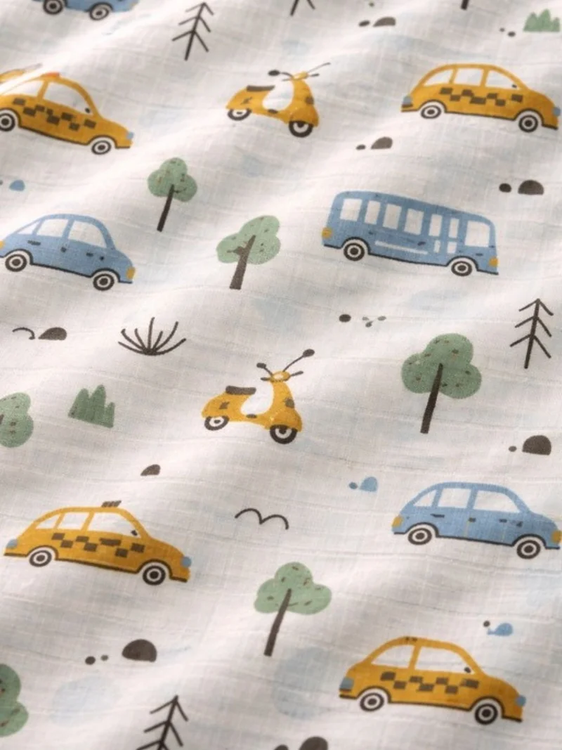 Nautinati Nautinati Baby Boys' Muslin 100% Cotton Pack of 2 All-over Print Woven Swaddles