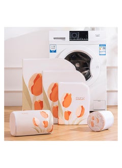 SYOSI Mesh Laundry Bags, 5 Sizes, Zippered Mesh Wash Bags, Tulip Printed, Large Delicates Bag for Washing Machine, Garment Bags for Laundry, Laundry Bags for Bra Underwear Blouse Pants (Orange)  - Image 1