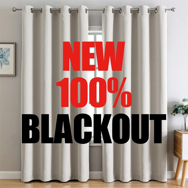 G2000 100 Blackout Curtains for Bedroom  Living Room  84 Inch Long Beige Curtains with Room Darkening Thermal Lined Insulated Light Blocking Noise Reducing 2 Panel Set