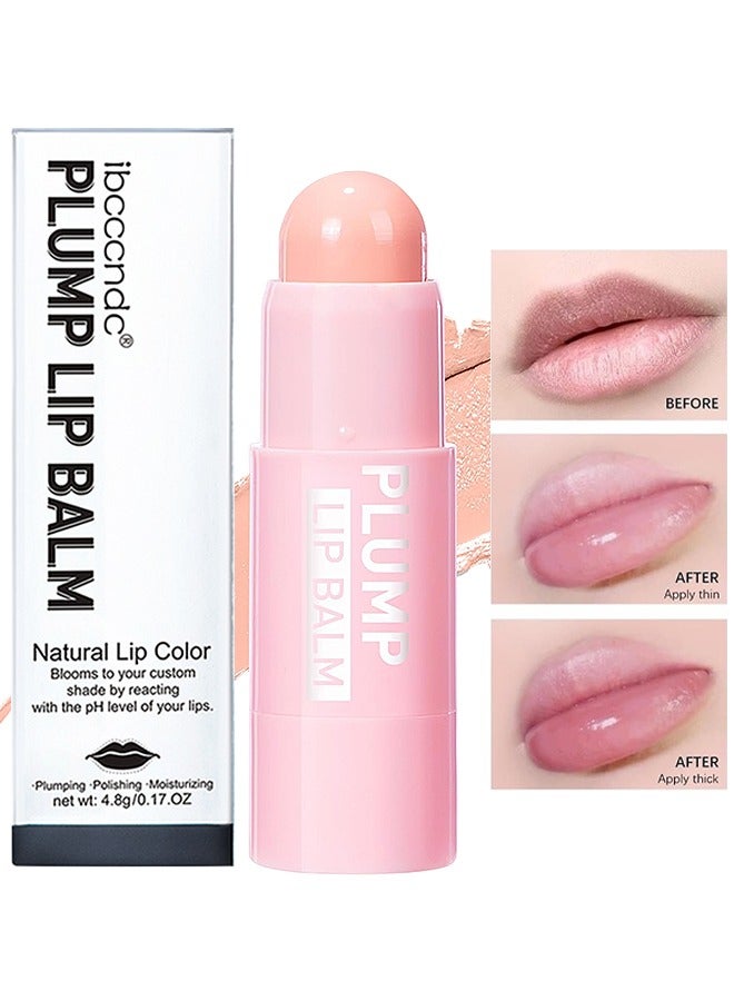 ibcccndc Plump Lip Balm, Hydrating Colored Lip Balm, Moisturizing Lipstick For Women, Color Lip Plumper Balm, Lip Brightening For Dark Lips, Lip Tinted Moisturizer, Reduce Lip Wrinkles, Non-Sticky Formula - Image 1