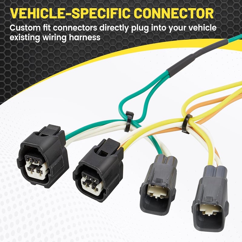 Oyviny Custom 4 Pin Trailer Wiring Harness 55363 for 1998-2006 Jeep TJ/Jeep Wrangler, Plug&Play TJ Trailer Wiring 80 Inches - Image 3