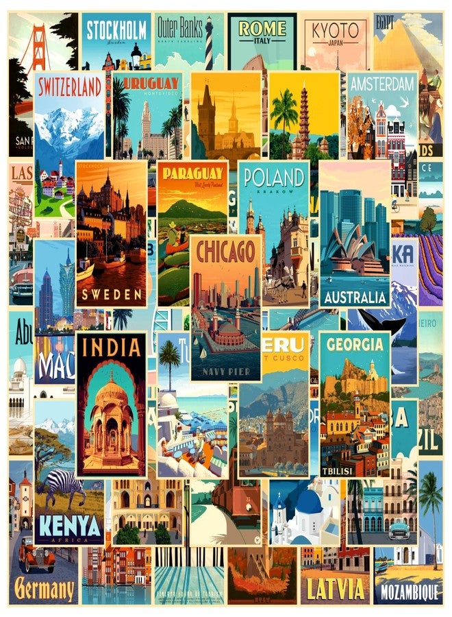 SAW Vintage City Posters Wall Poster - Pack Of 54 | 4 x 6 Inches | Aesthetic Artwork Posters | Wall Decor For Living Room, Bedroom, Home And Office - Image 1
