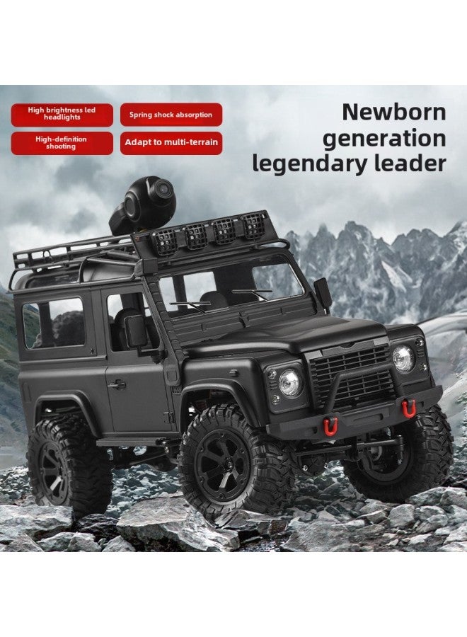 Four-wheel Drive Off-road Vehicle Simulation RC Controllable Headlight Climbing Car Full-scale Remote Control Car Car Big Boy Toy-Color:Black-Proportion:Four-wheel Drive Double-wheel Version  - Image 2