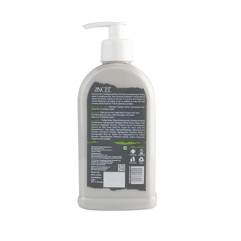 Ancel Ancel Charcoal Keratin Conditioner 300 ml Deep Cleansing Volumizing and Repairing Enriched with Activated Charcoal Almond Oil Keratin and Jojoba Oil Sulphate and Paraben Free - Image 5