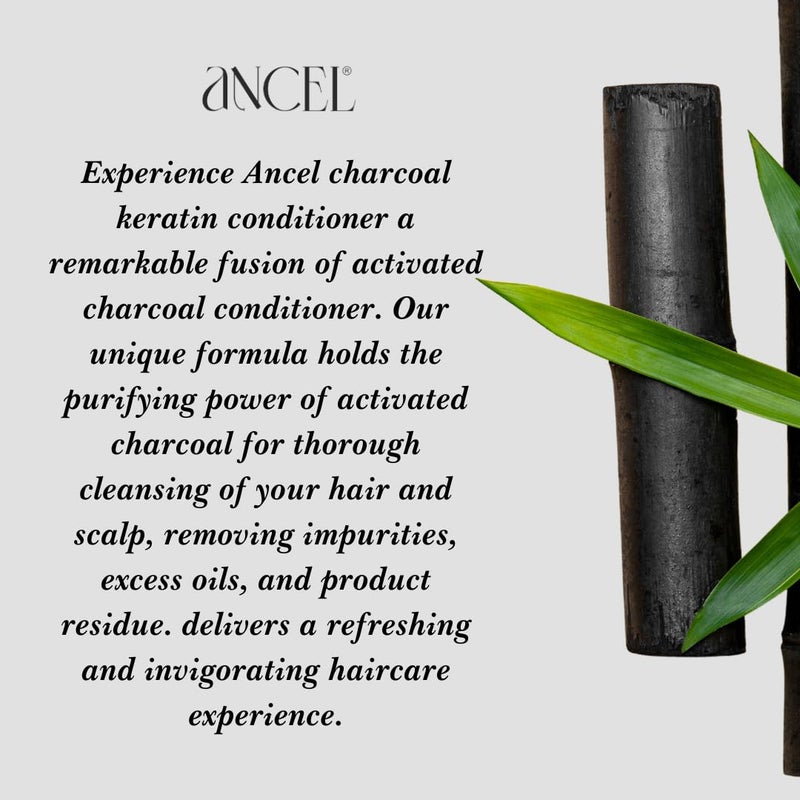 Ancel Ancel Charcoal Keratin Conditioner 300 ml Deep Cleansing Volumizing and Repairing Enriched with Activated Charcoal Almond Oil Keratin and Jojoba Oil Sulphate and Paraben Free - Image 3