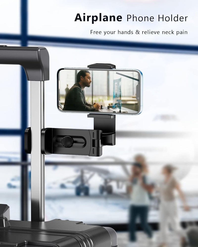 MiiKARE Travel Essentials Airplane Phone Holder, Universal Handsfree Phone Mount for Flying with 360 Degree Rotation, Travel Must Haves Phone Stand for Desk, Tray Table, Pro - Image 3