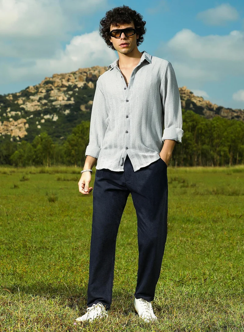 كامبوس سوترا Men's Coin Grey Wicker-Tactile Shirt