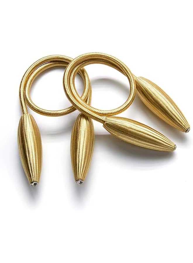 The Bros 4 Pack Curtain Tiebacks Curtain Holdbacks Home Decorative Window Drape Twist TieBacks DIY Various Modelling Decorative(Gold)