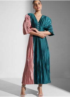 Threadz by Ajooni Colourblock Pleated Dress  - Image 1