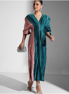 Threadz by Ajooni Colourblock Pleated Dress  - Image 4