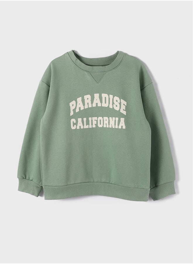 LC WAIKIKI Crew Neck Printed Long Sleeve Girl Sweatshirt  - Image 1
