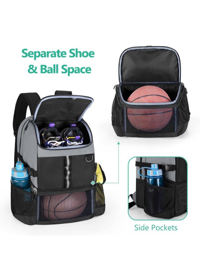 GOBUROS Basketball Bag, Soccer Equipment Bag with Ball & Shoe Compartment for Soccer Ball, Volleyball, Gym, Outdoor, Travel - Image 3