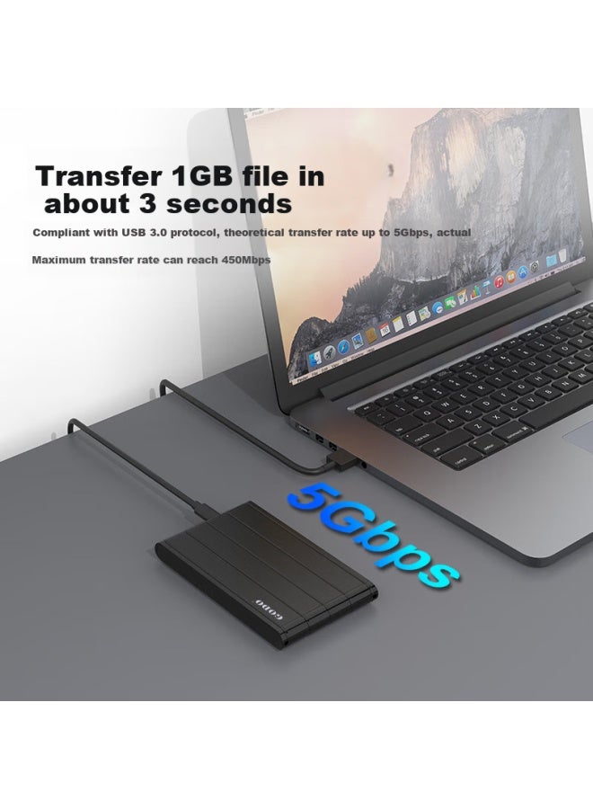 Godo o Ssd Enclosure Usb3.0 Portable 2.5-inch Aluminum Alloy Case Sata Interface Compatible With Desktop Laptop Phone External Ssd And Mechanical Hard Drive - Image 2
