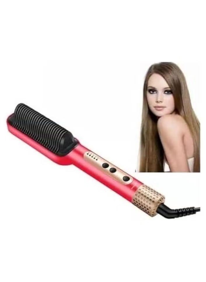 Sokany SK-1008 Heated Hair Straightening Brush - Red - Image 2