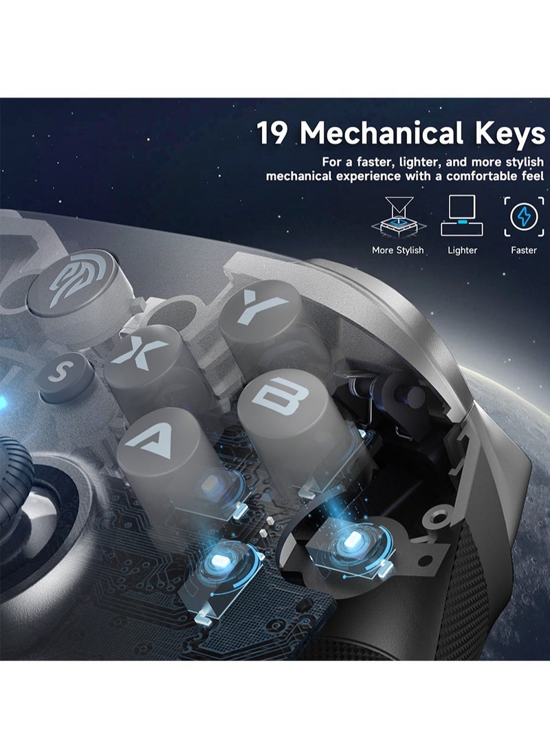 X10 Wireless Gaming Controller, Enhanced Wireless Bluetooth Controller With Hall Joysticks, Portable Lightweight Gaming Joystick, Mechanical Gamepad For Pc, Switch, Phone, (1pc, Grey) - Image 2