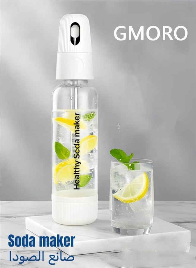 جمورو 【صانع مشروبات غازية صحية سعة 1 لتر】 آلة مياه غازية محمولة للاستخدام المنزلي والسفر - حضّر مشروبات غازية خالية من السعرات الحرارية في 3 ثوانٍ، مثالية للتخييم والحفلات والمرطبات - Image 1
