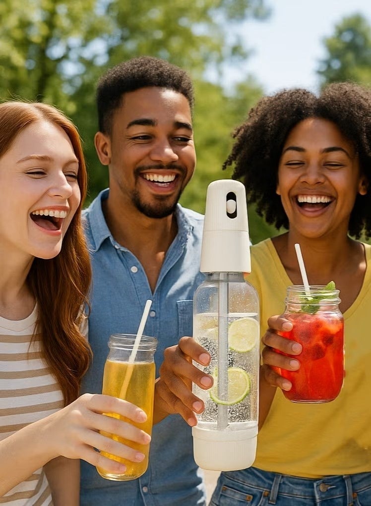 جمورو 【صانع مشروبات غازية صحية سعة 1 لتر】 آلة مياه غازية محمولة للاستخدام المنزلي والسفر - حضّر مشروبات غازية خالية من السعرات الحرارية في 3 ثوانٍ، مثالية للتخييم والحفلات والمرطبات - Image 5
