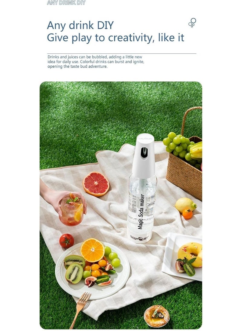 جمورو 【صانع مشروبات غازية صحية سعة 1 لتر】 آلة مياه غازية محمولة للاستخدام المنزلي والسفر - حضّر مشروبات غازية خالية من السعرات الحرارية في 3 ثوانٍ، مثالية للتخييم والحفلات والمرطبات - Image 3