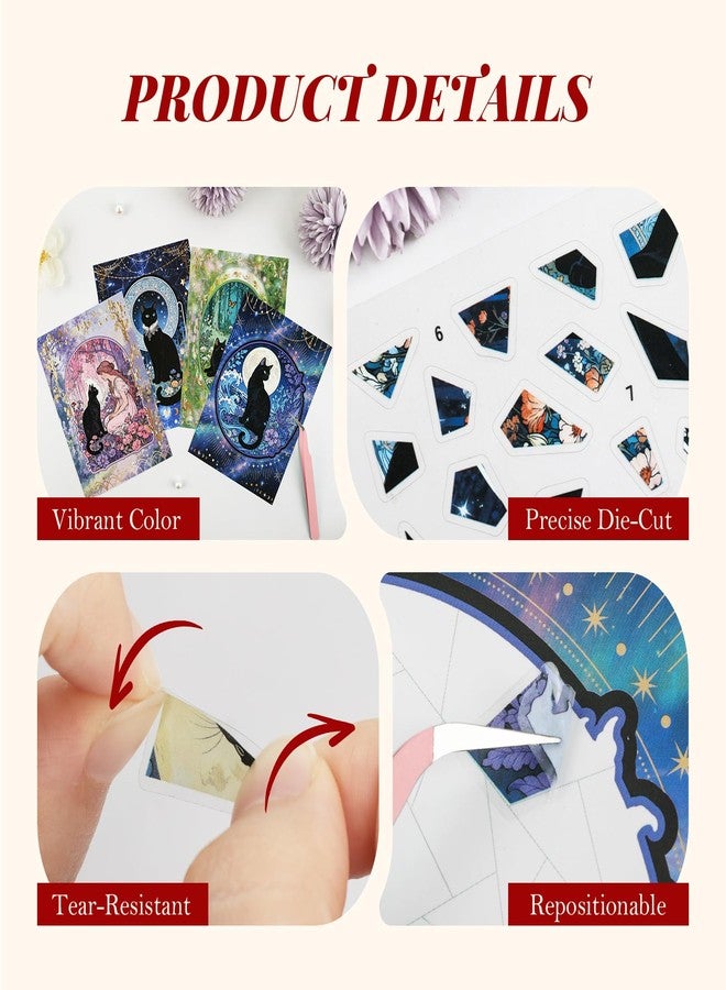 RISYPISY 4 Sets Dreamy Sticker Scenes for Adults & Teens, Mini Art Puzzle Stickers for Stress Relief, DIY Scene Stickers, Fun Party Favors Gifts & Crafts - Image 3