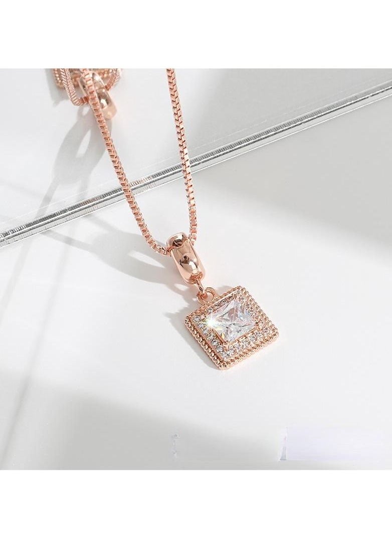 Satinior - Simple Square Titanium Steel Necklace - Image 1