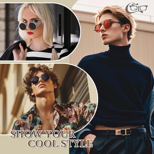 CGID Retro Steampunk Round Polarized Sunglasses Men Womens Metal Circle Frame UV400 Protection E72 - Image 2