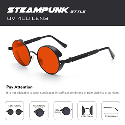 CGID Retro Steampunk Round Polarized Sunglasses Men Womens Metal Circle Frame UV400 Protection E72 - Image 4